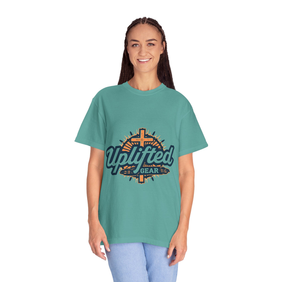 Uplifted Gear Christian T-Shirt – Bold Logo Faith Tee for Inspired Living Printify