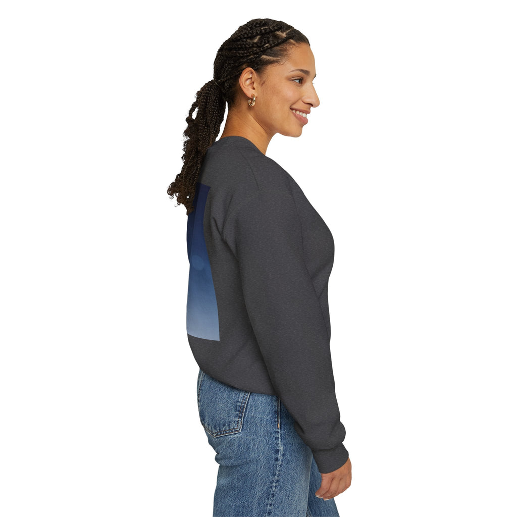 Walk by Faith, Not by Sight Sweatshirt – Moonlit Footprints Christian Sweatshirt for Cozy Nights Printify