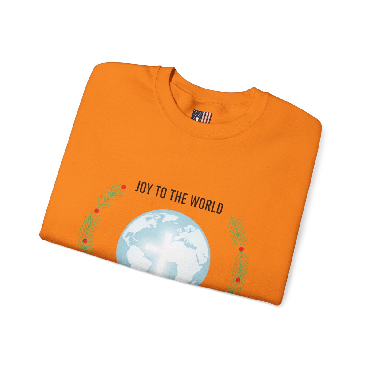 Joy to the World Sweatshirt – Wreath Earth Nativity Christian Christmas Sweatshirt for Isaiah 9:6 Holiday Faith & Festive Joy Printify