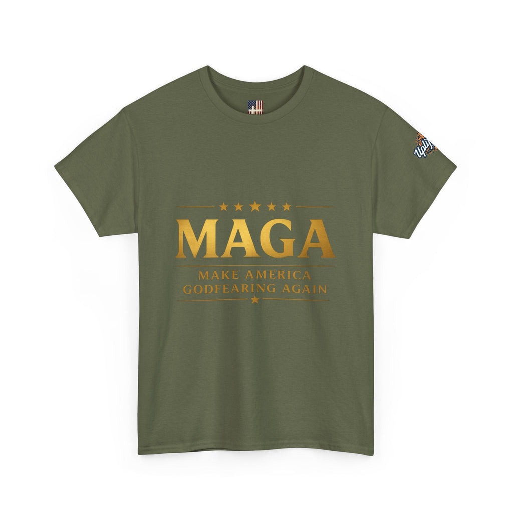 MAGA Gold Letter T-Shirt — "Make America Great Again" Printify
