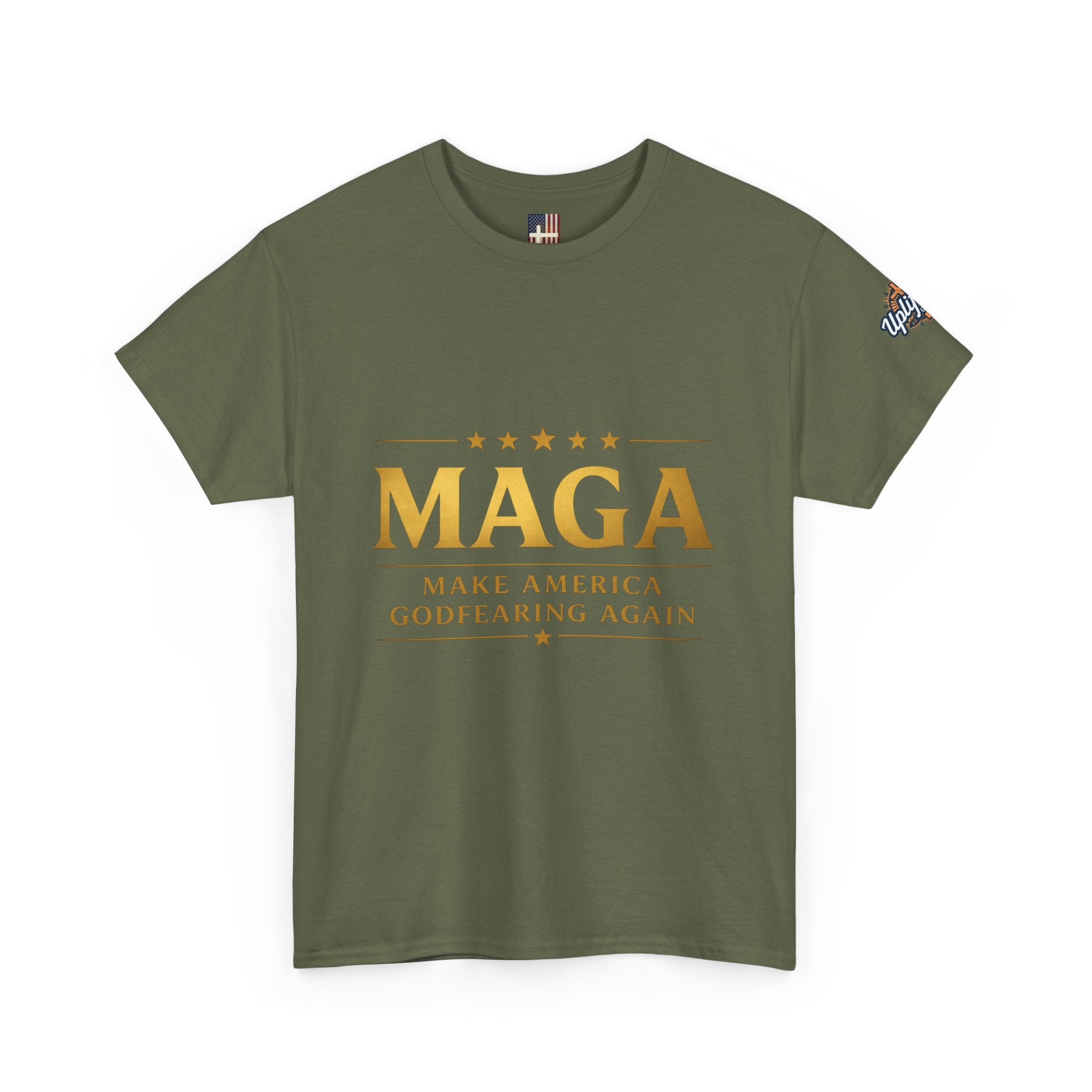 MAGA Gold Letter T-Shirt — "Make America Great Again" Printify