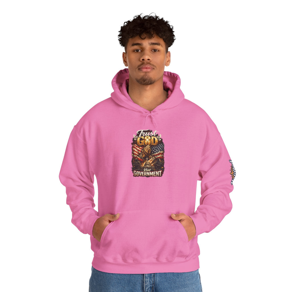 Trust God Not Government Hoodie — Vintage Patriotic Christian Hoodie Printify