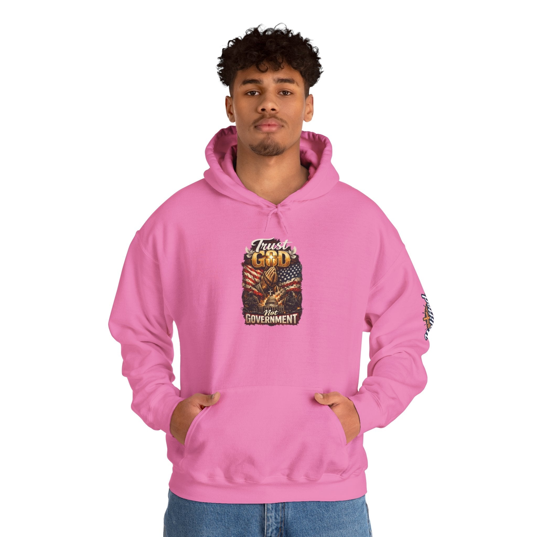 Trust God Not Government Hoodie — Vintage Patriotic Christian Hoodie Printify