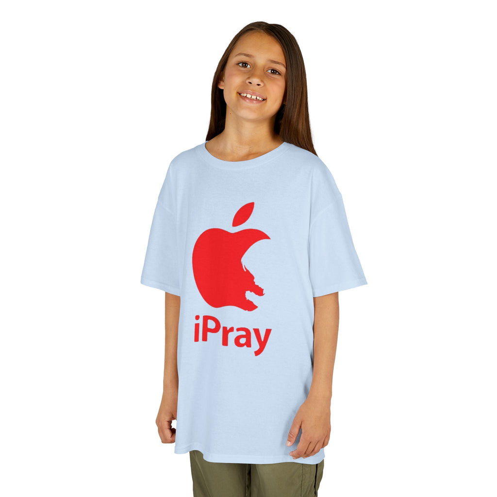 Kids Graphic Tee — Red iPray Logo Prayer Shirt for Children Printify