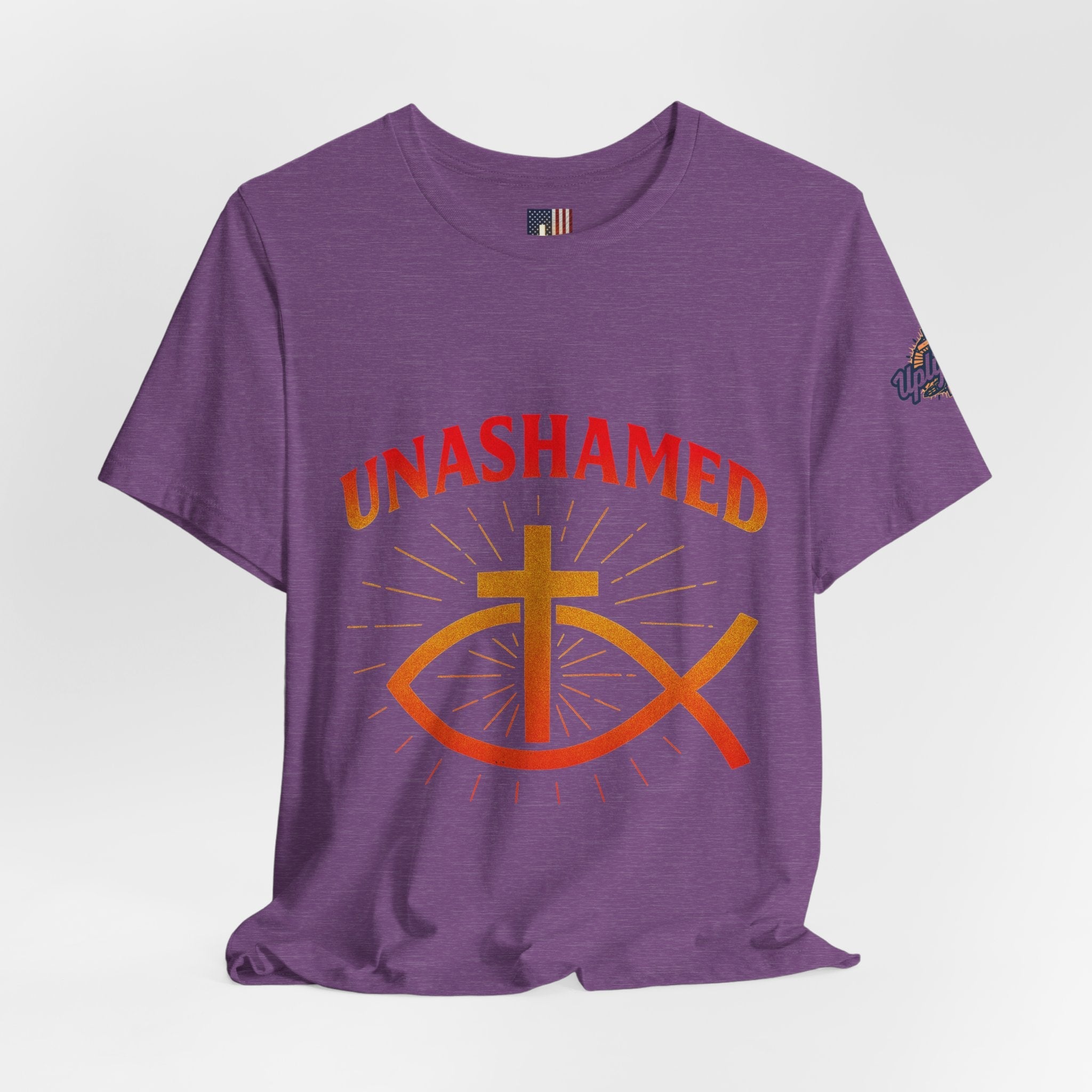Unashamed T-shirt – Ichthys Jesus Fish & Cross Christian T-shirt for Romans 1:16 Bold Faith Printify