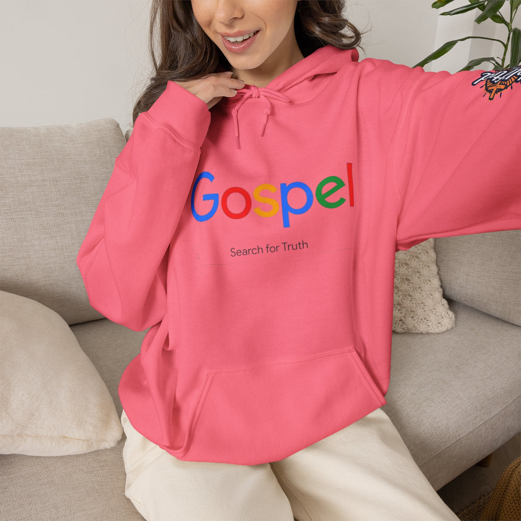 Gospel Hoodie — "Search for Truth" Christian Faith Pullover Printify
