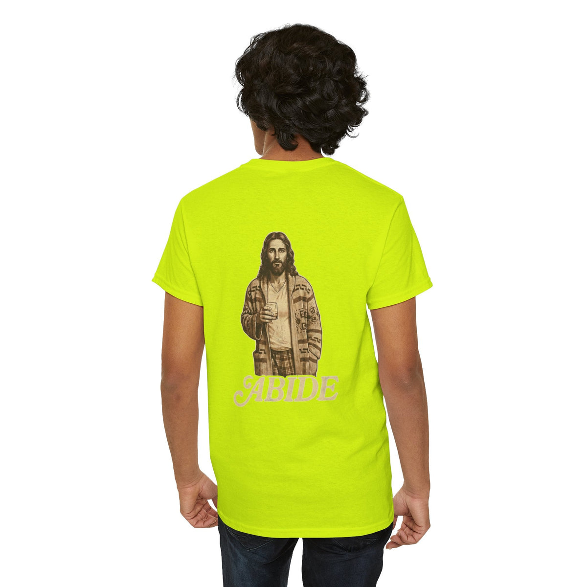 Abide Vintage Jesus Tee — "The Dude" Graphic Christian T-Shirt Printify
