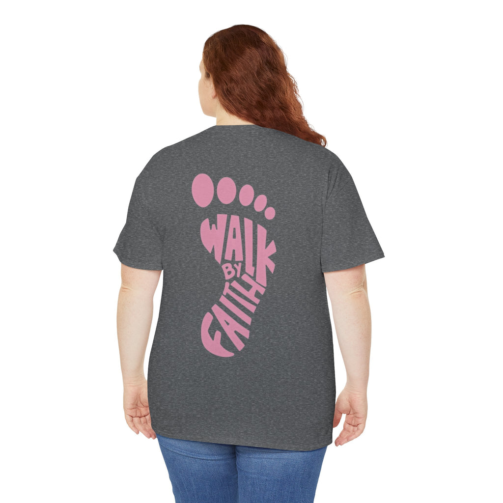Walk By Faith Footprint T-Shirt Printify