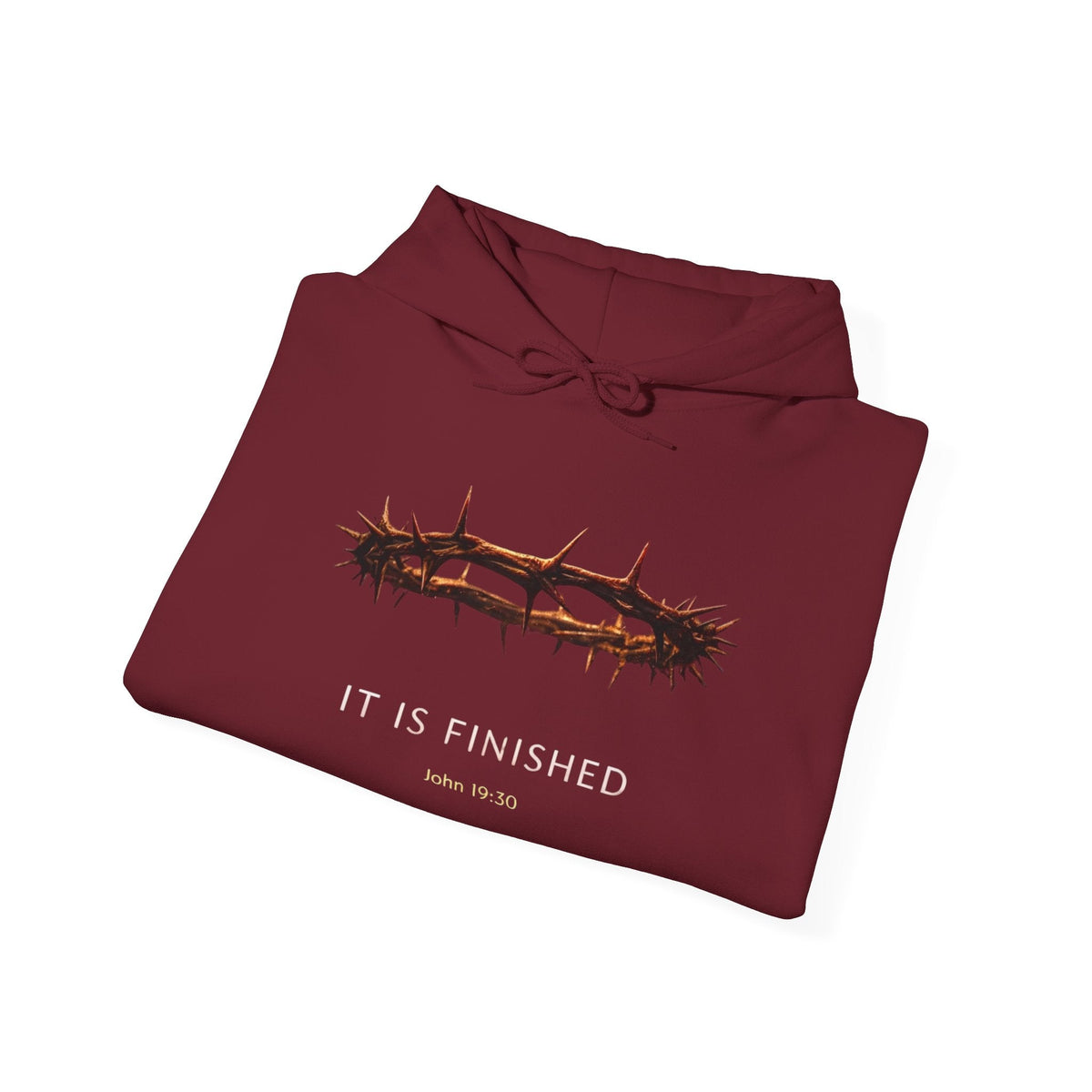 It Is Finished Crown of Thorns Hoodie — Christian John 19:30 Faith Hoodie Printify