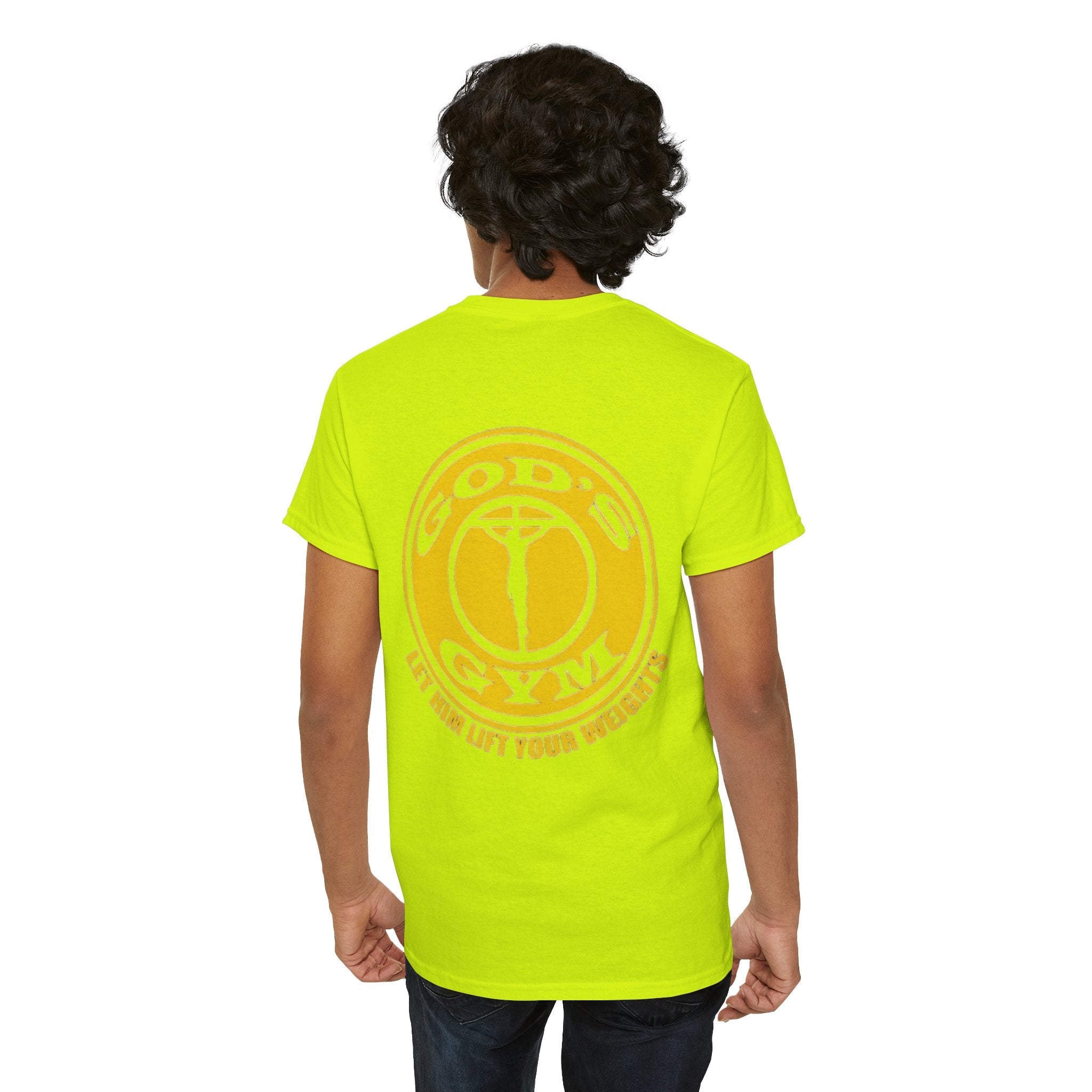 God's Gym T-Shirt — "Let Him Lift Your Weights" Christian Fitness Tee Printify