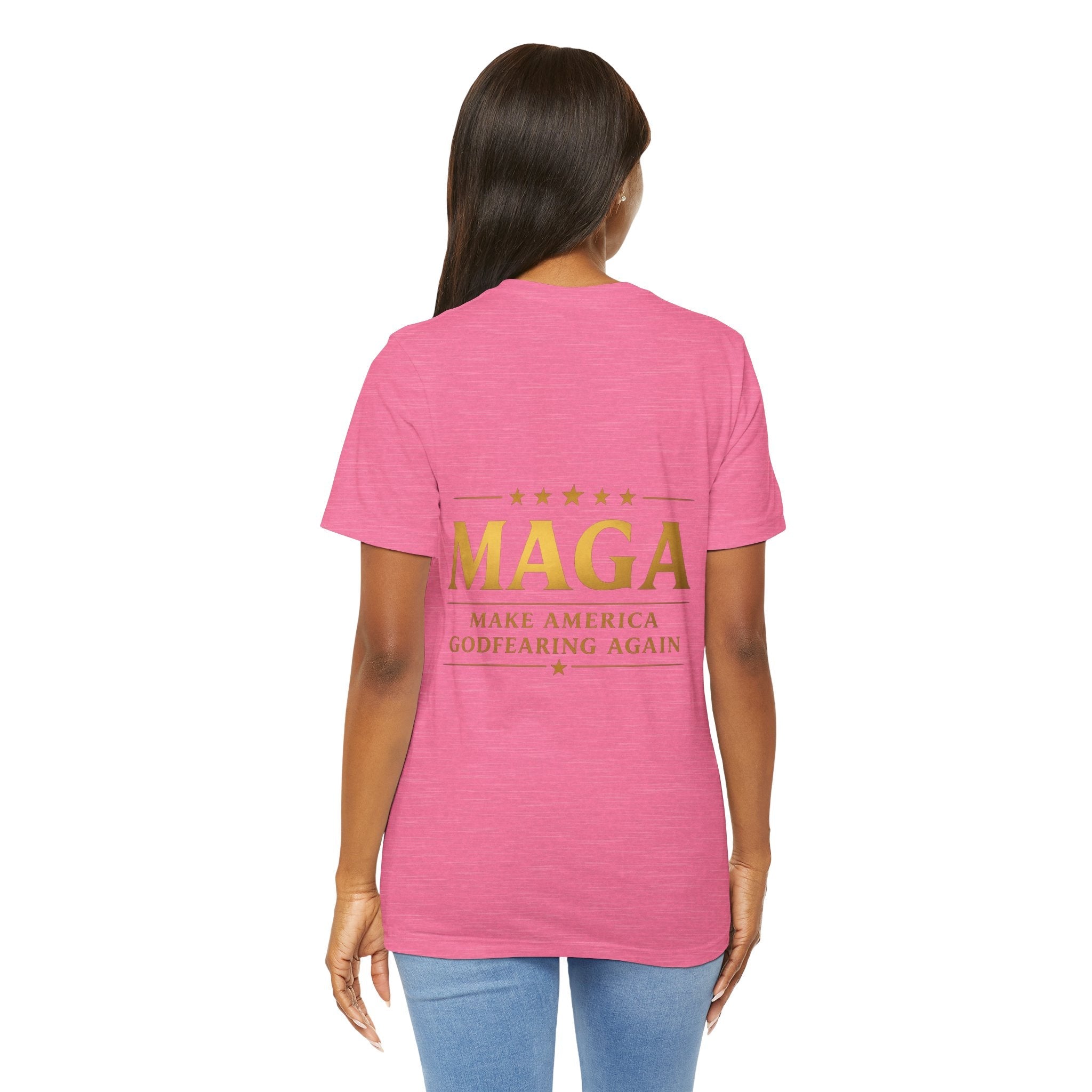 MAGA Gold Letter T-Shirt — "Make America Great Again" Printify
