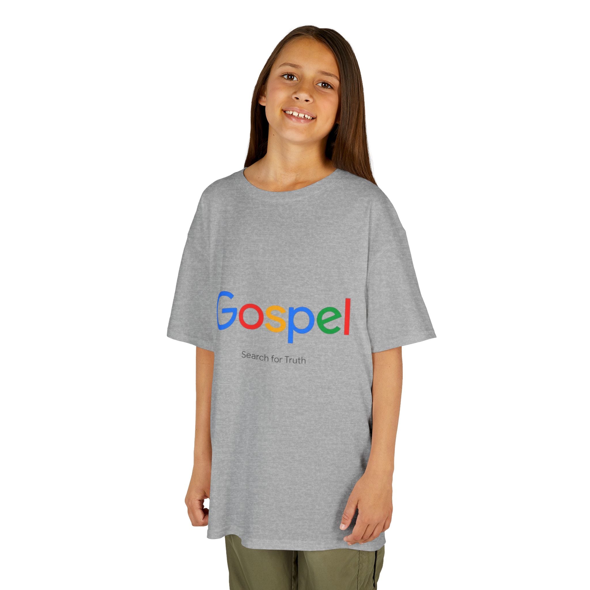 Kids Tee — "Gospel" Colorful Search-Style Logo Printify