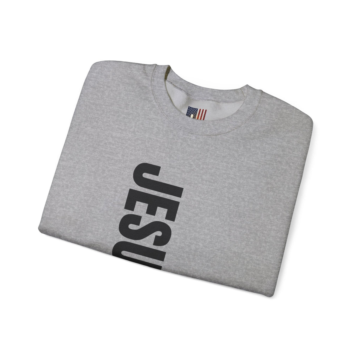 Jesus Is King Sweatshirt | Modern Typographic Cross Christian Sweatshirt Printify