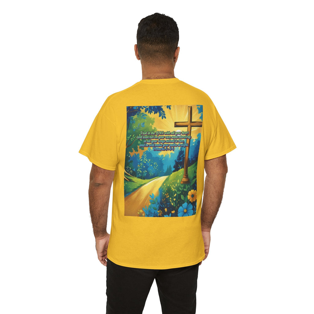 Trust in The Lord Proverbs 3:5-6 Biblical Design Unisex Heavy Cotton Tee Printify
