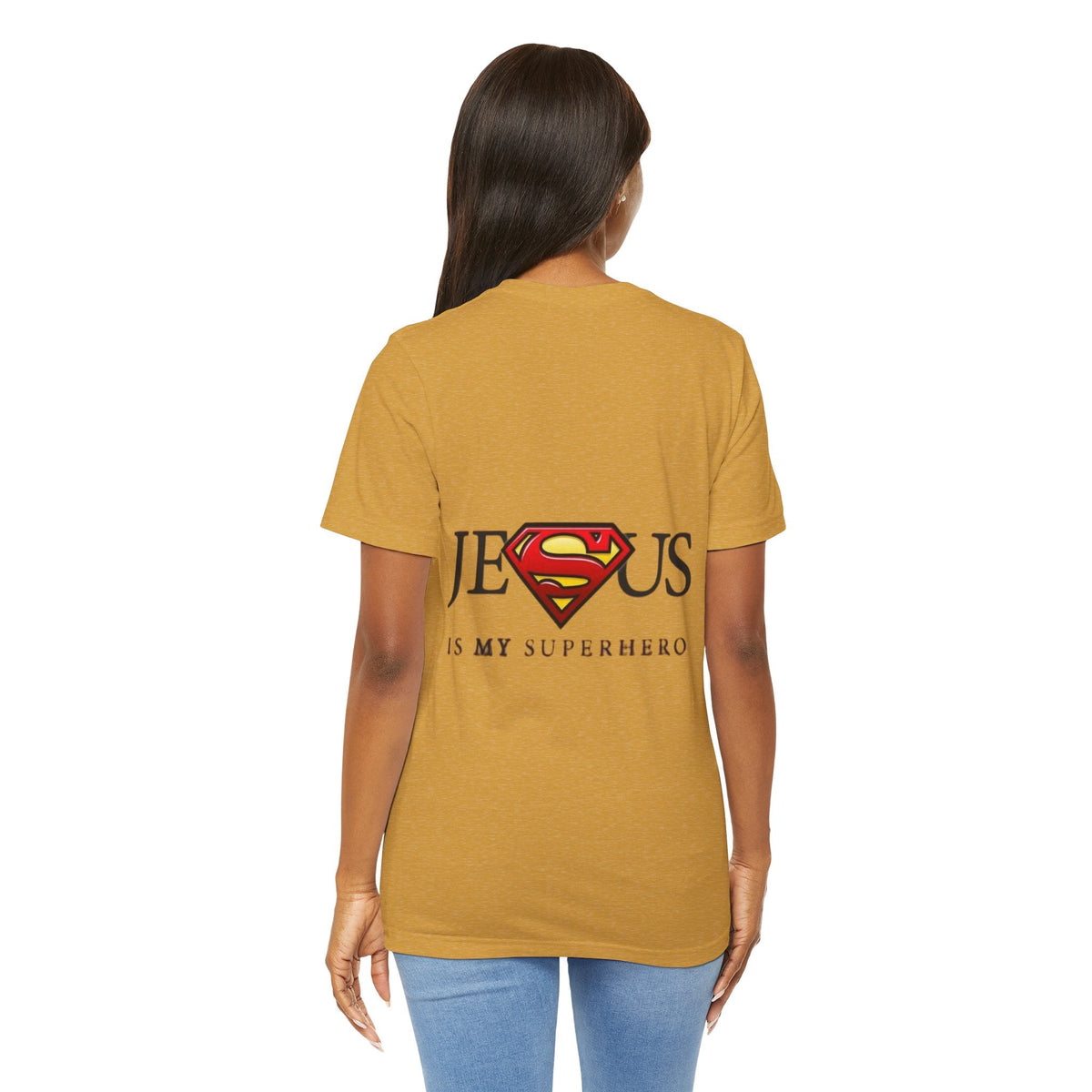 Jesus Is My Superhero T-Shirt — Faith-Based Superman-Inspired Tee Printify