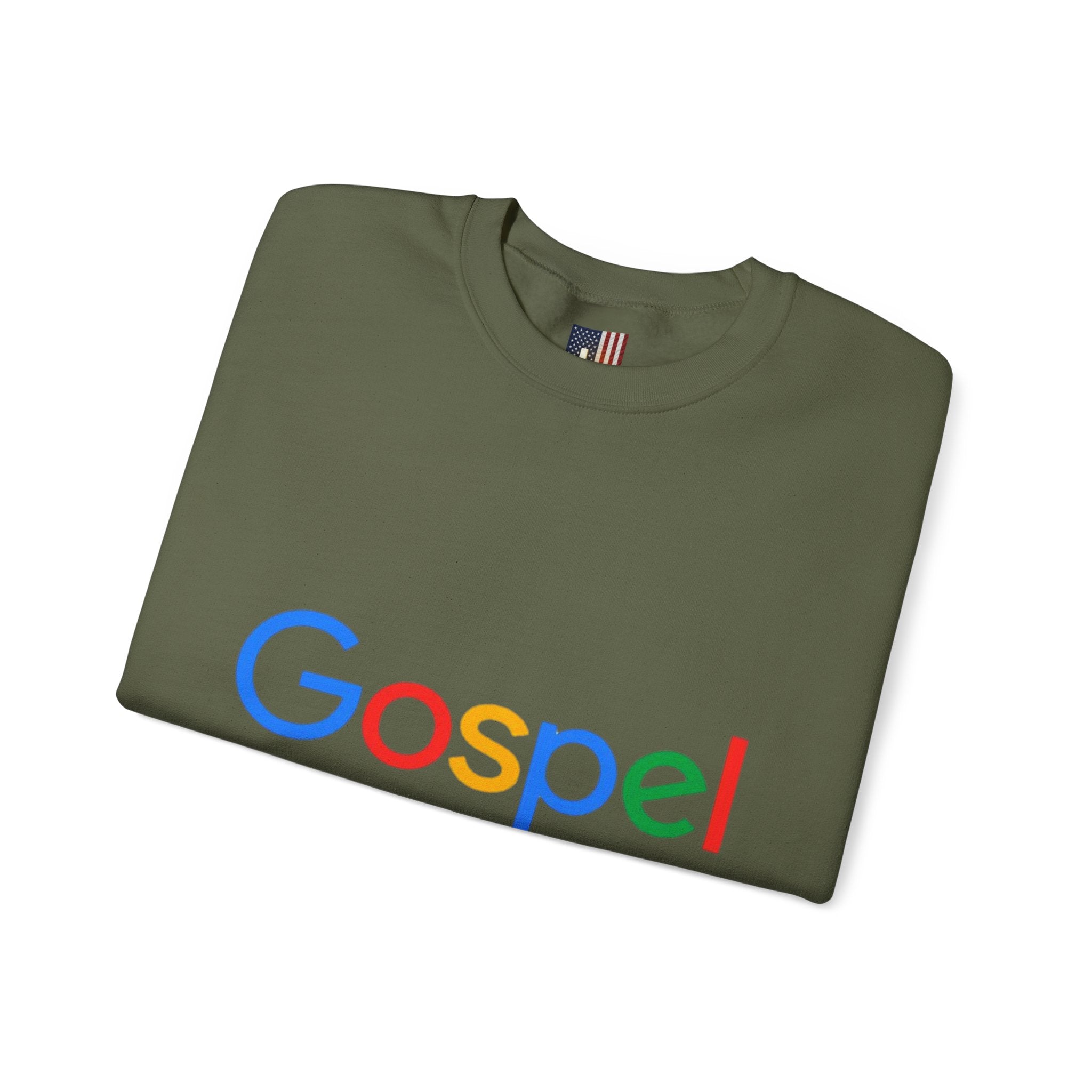 Gospel Graphic Sweatshirt — "Gospel" Colorful Logo Christian Sweatshirt Printify