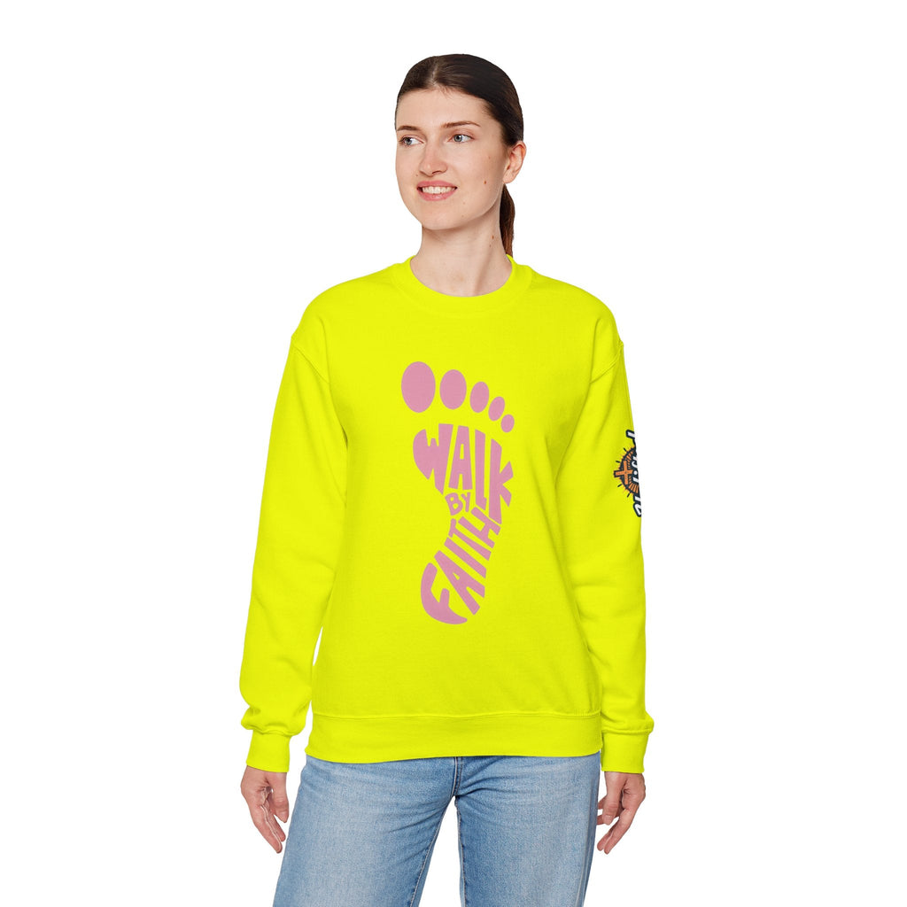 Walk By Faith Footprint Sweatshirt Printify