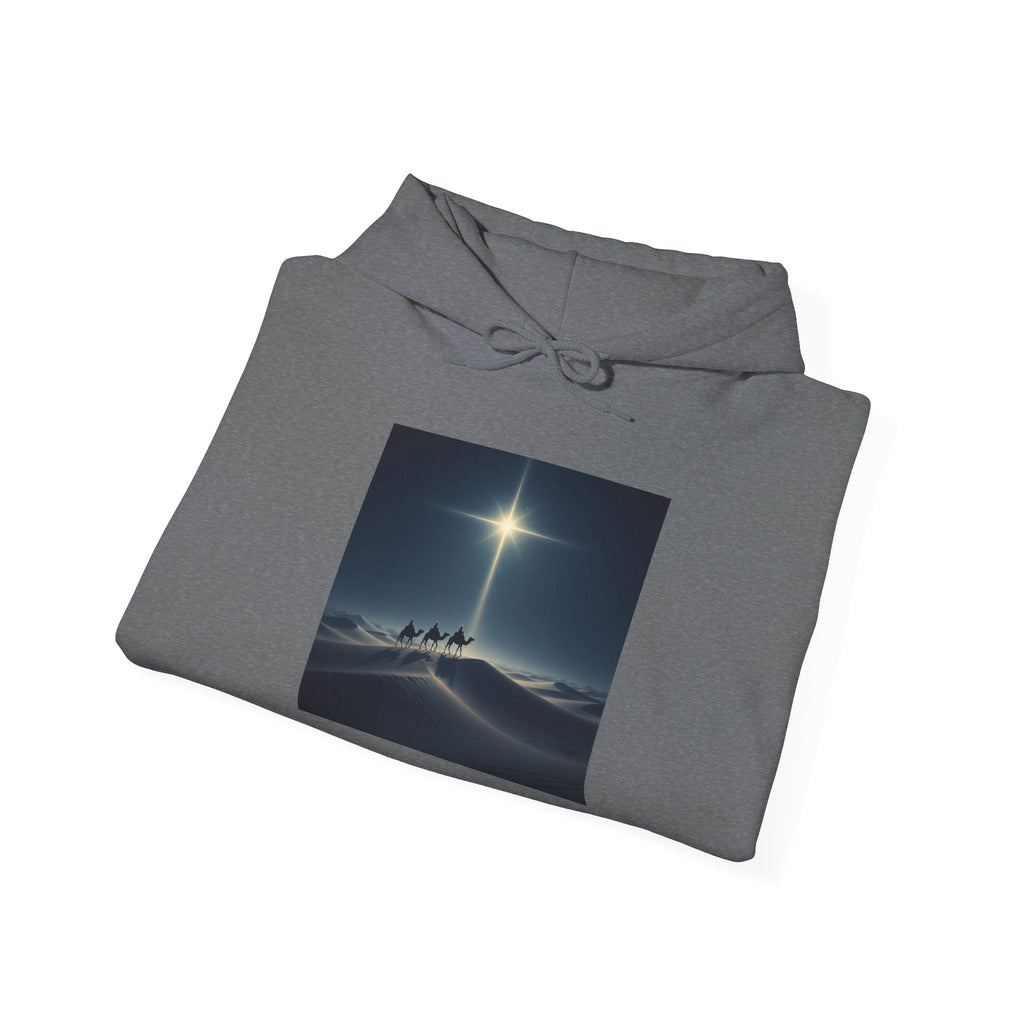 3 Wise Men Hoodie – Magi Camels Nativity Journey Christian Christmas Sweatshirt for Epiphany Faith & Holy Night Printify