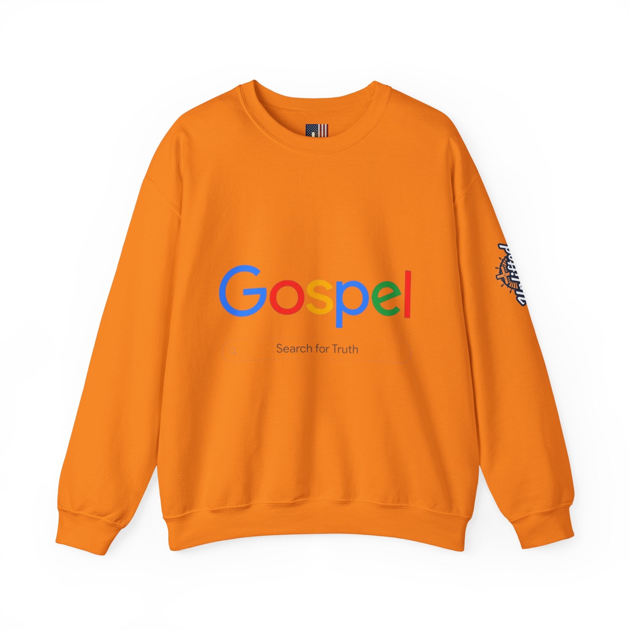 Gospel Graphic Sweatshirt — "Gospel" Colorful Logo Christian Sweatshirt Printify