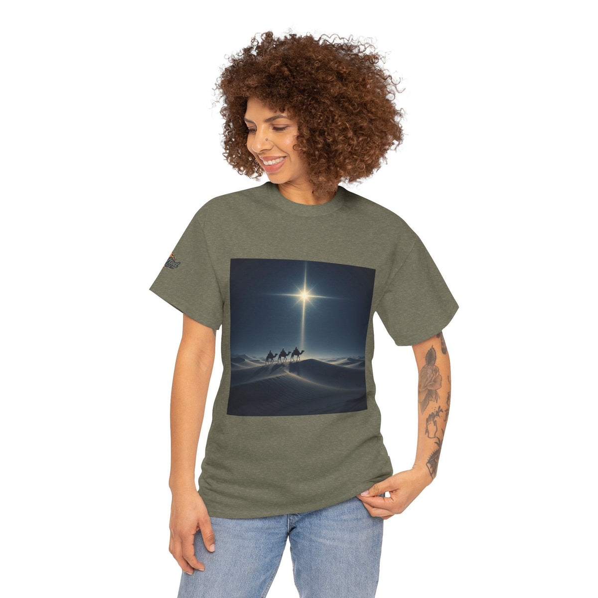3 Wise Men T-shirt – Magi Camels Nativity Journey Christian Christmas T-shirt for Epiphany Faith & Holy Night Printify
