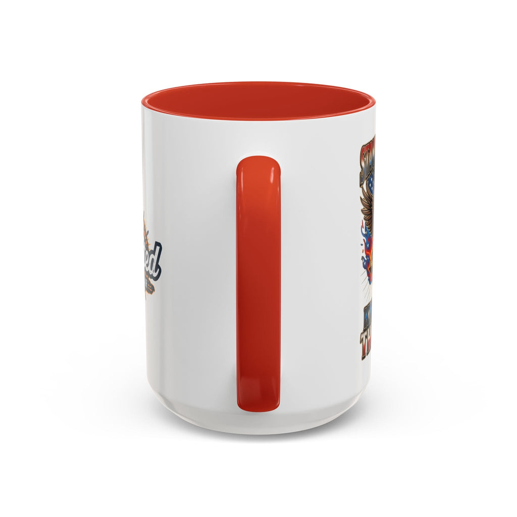 Patriotic Eagle Coffee Mug — "Stand for the Flag, Kneel for the Cross" (11/15oz) Printify