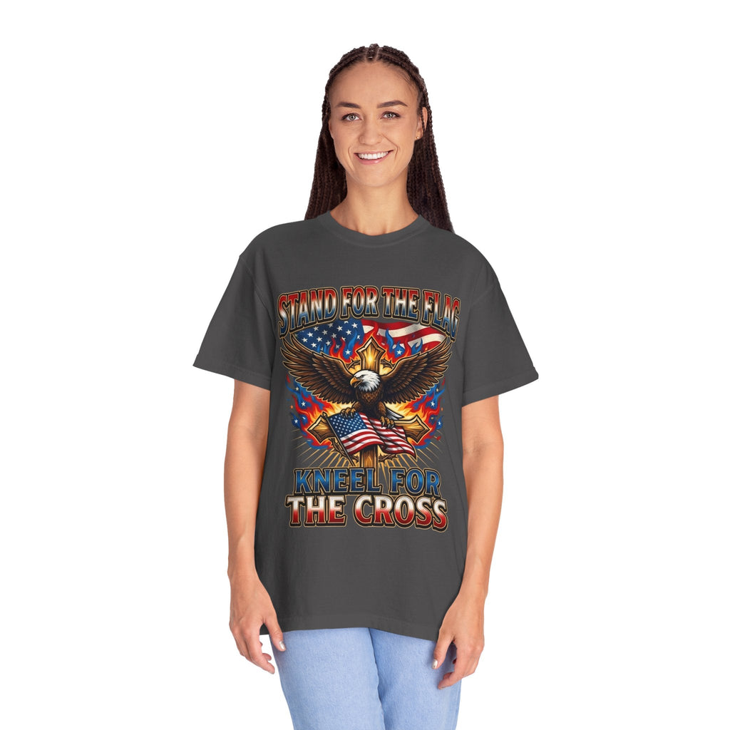Stand for the Flag Kneel for the Cross T-shirt | Patriotic Eagle T-shirt Printify