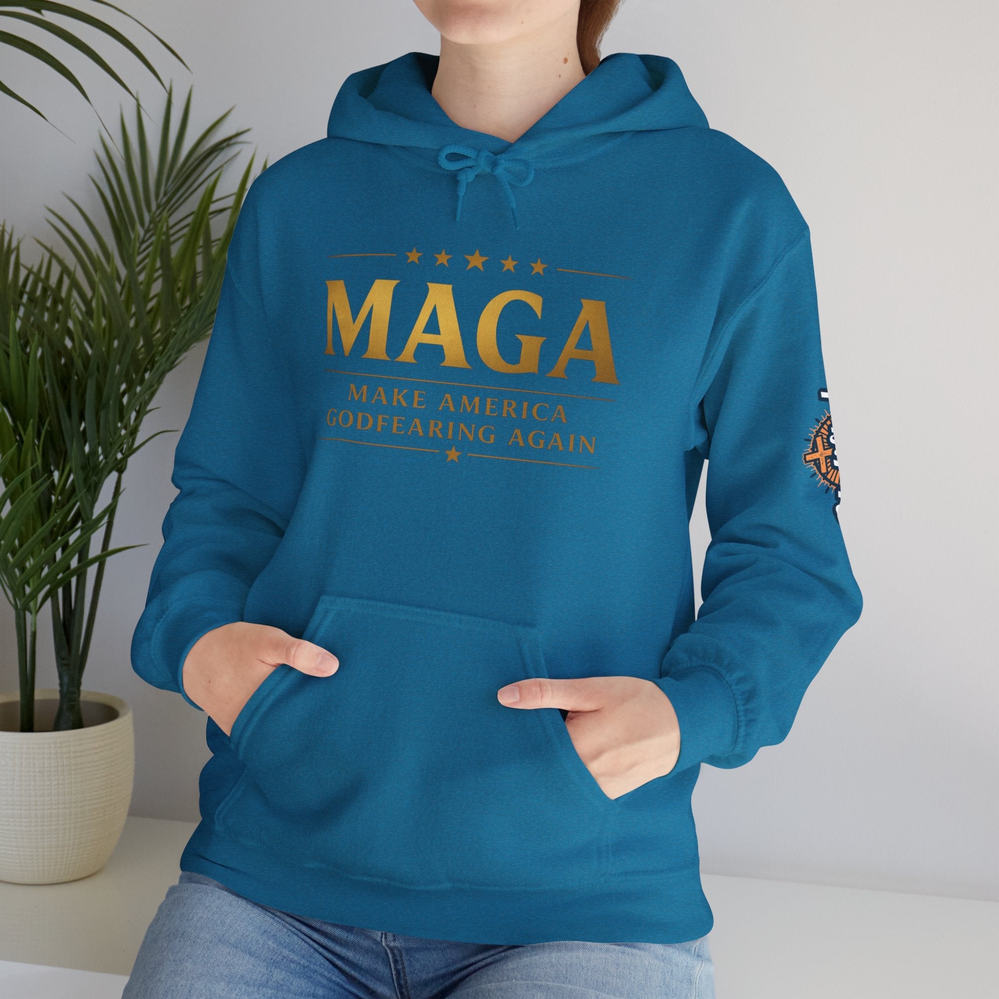 Hoodie - MAGA "Make America Godfearing Again" Political Graphic Hoodie Printify