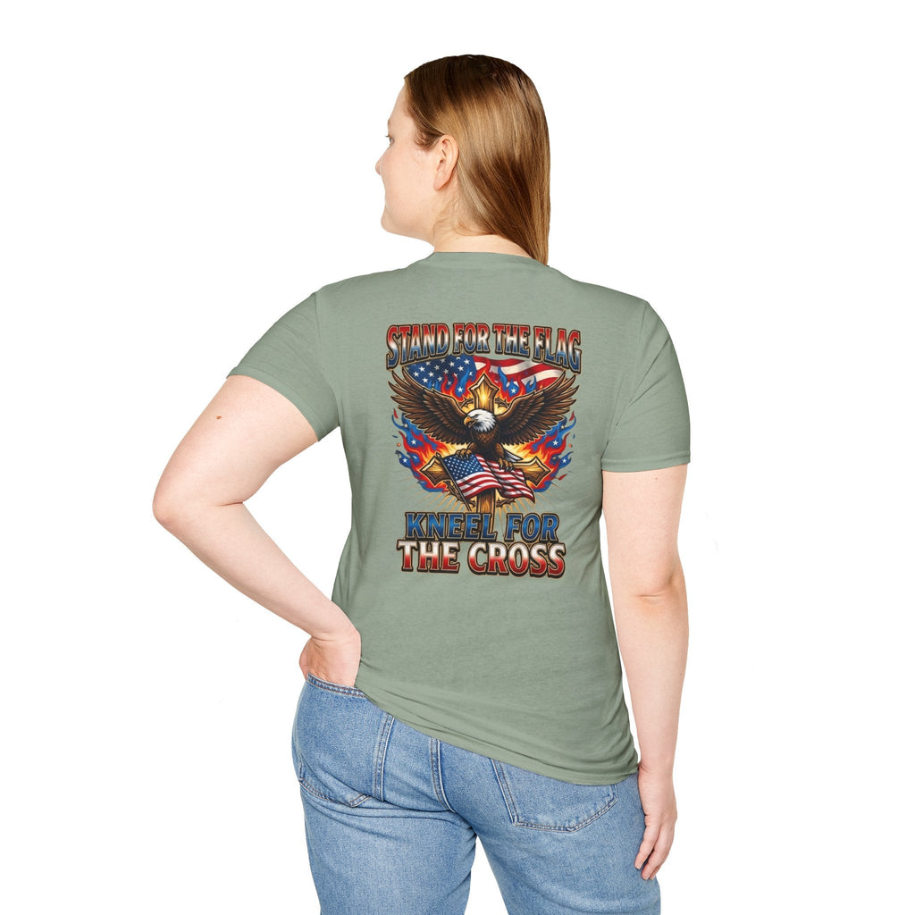 Stand for the Flag Kneel for the Cross T-shirt | Patriotic Eagle T-shirt Printify