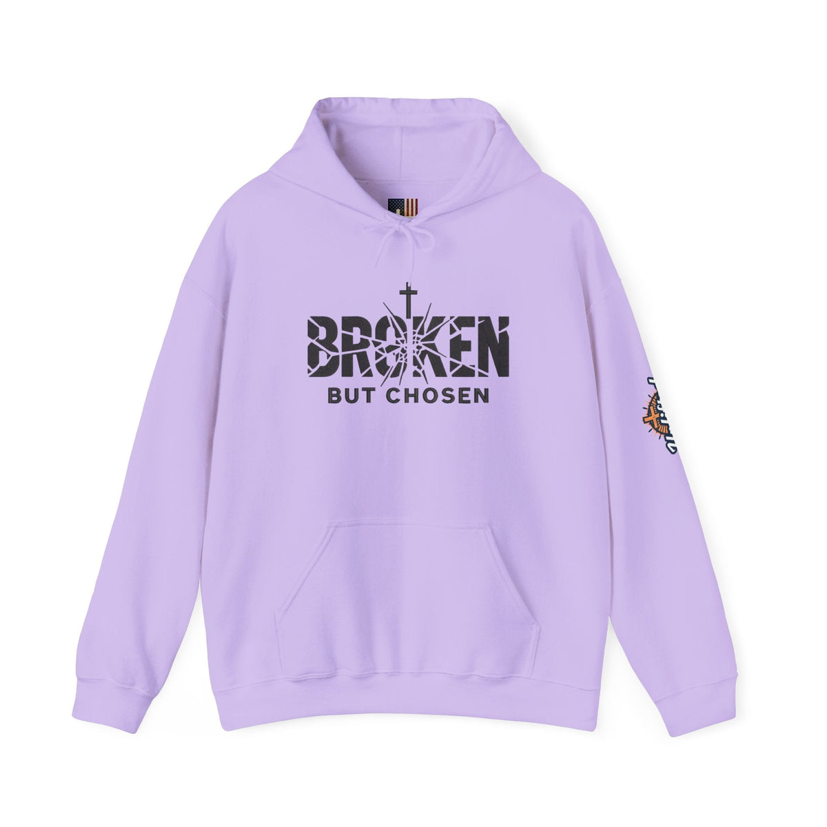 Broken But Chosen Hoodie — Christian Faith Graphic Sweatshirt Printify