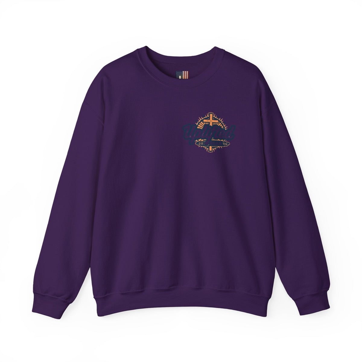 ✨ Chosen. Loved. Redeemed. – Elegant Christian Sweatshirt | Gold Foil Faith Tee | Subtle Cross & Heart Design | Inspirational Bible Verse Apparel by Uplifted Gear Printify