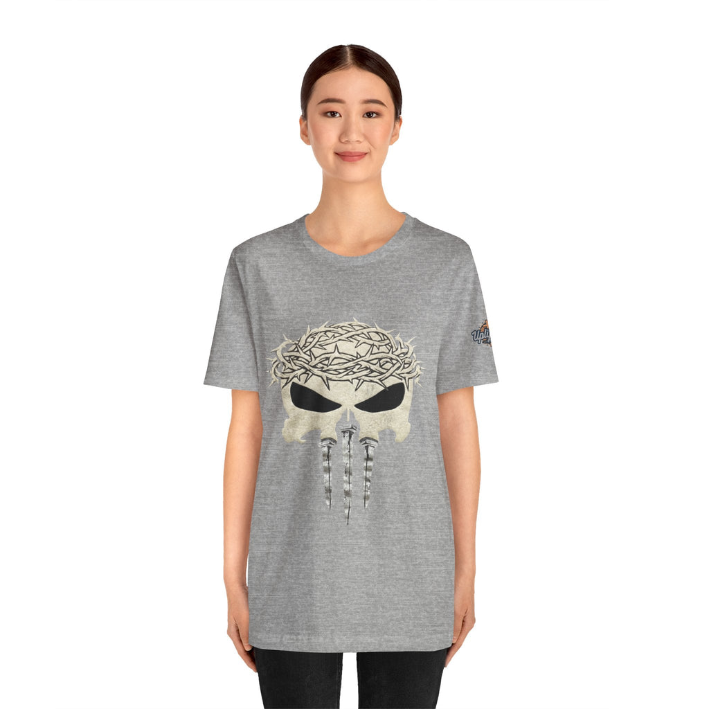 Christian Skull T-shirt - Crown of Thorns & Nails - Warrior Faith T-shirt Printify