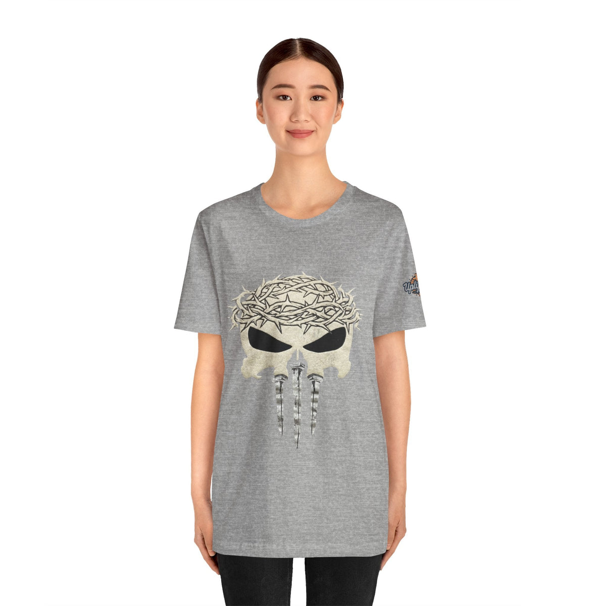 Christian Skull T-shirt - Crown of Thorns & Nails - Warrior Faith T-shirt Printify