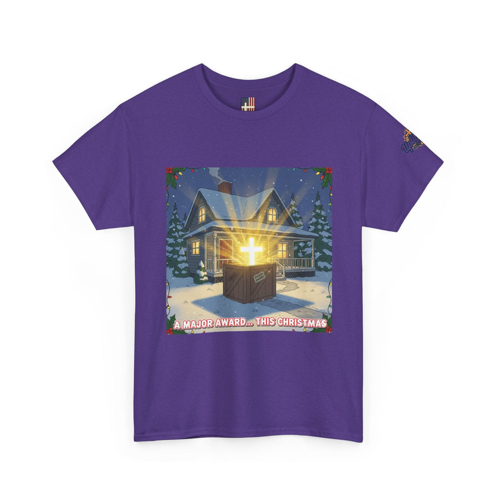 A Major Award This Christmas T-shirt – Fragile Leg Lamp Parody Cross Unboxing Christian T-shirt for Hilarious Faith & Holiday Glow Printify