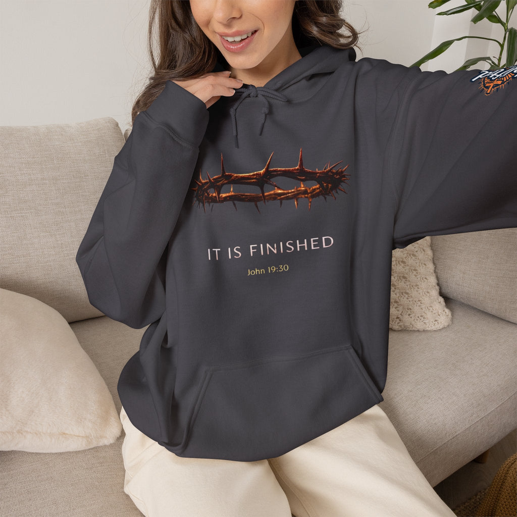 It Is Finished Crown of Thorns Hoodie — Christian John 19:30 Faith Hoodie Printify