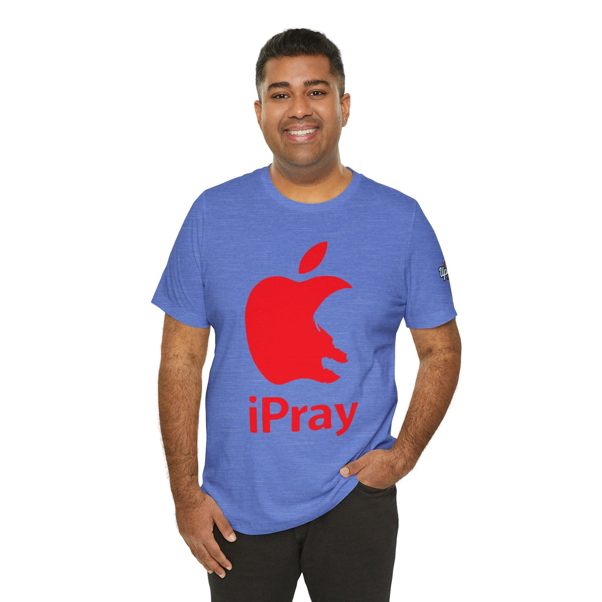iPray Red Apple Christian T-Shirt — Faith Graphic Tee Printify