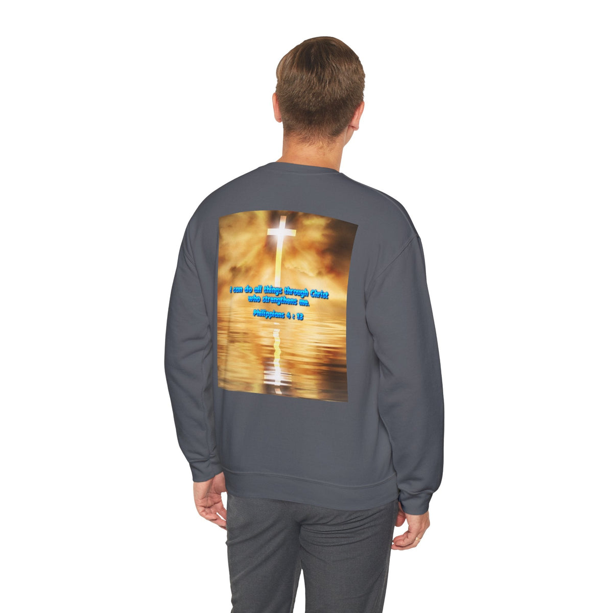 Bible Verse Heavy Blend™ Crewneck Sweatshirt Unisex  - Philippians 4 : 13 Printify