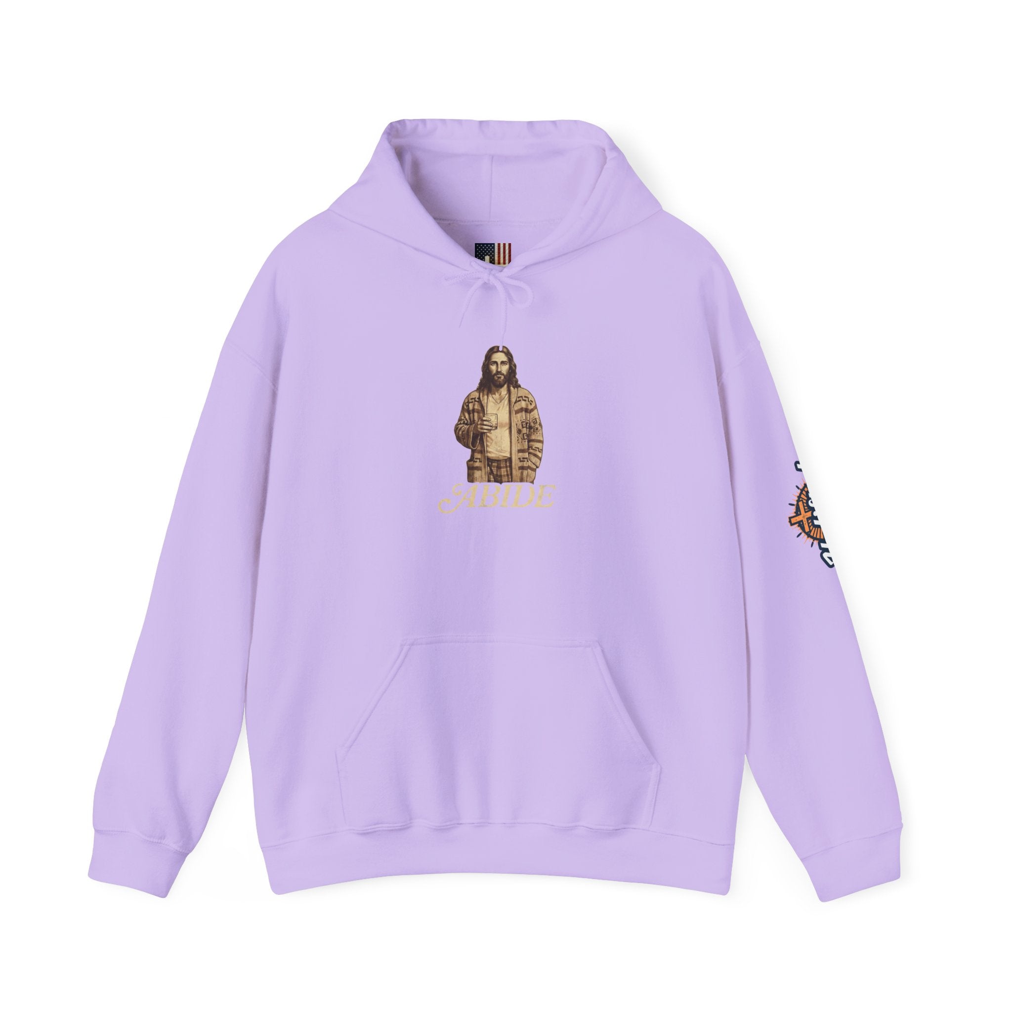 Abide Jesus Hoodie — Vintage 'The Dude' Religious Graphic Hoodie Printify