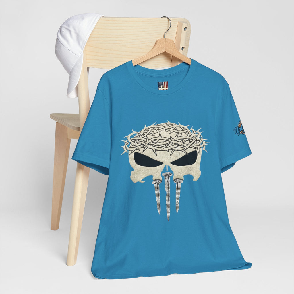 Christian Skull T-shirt - Crown of Thorns & Nails - Warrior Faith T-shirt Printify