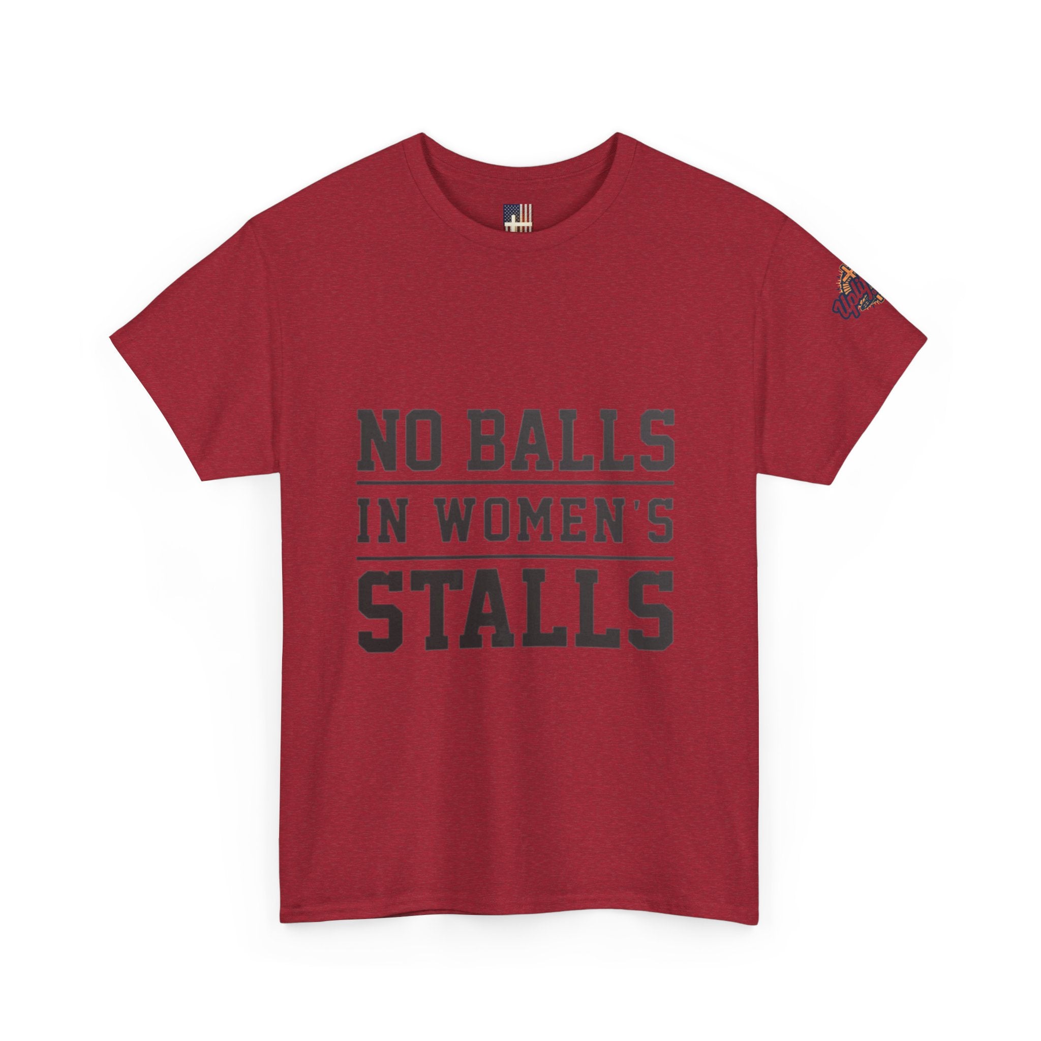 No Balls in Women's Stalls Retro Protest T-Shirt Printify