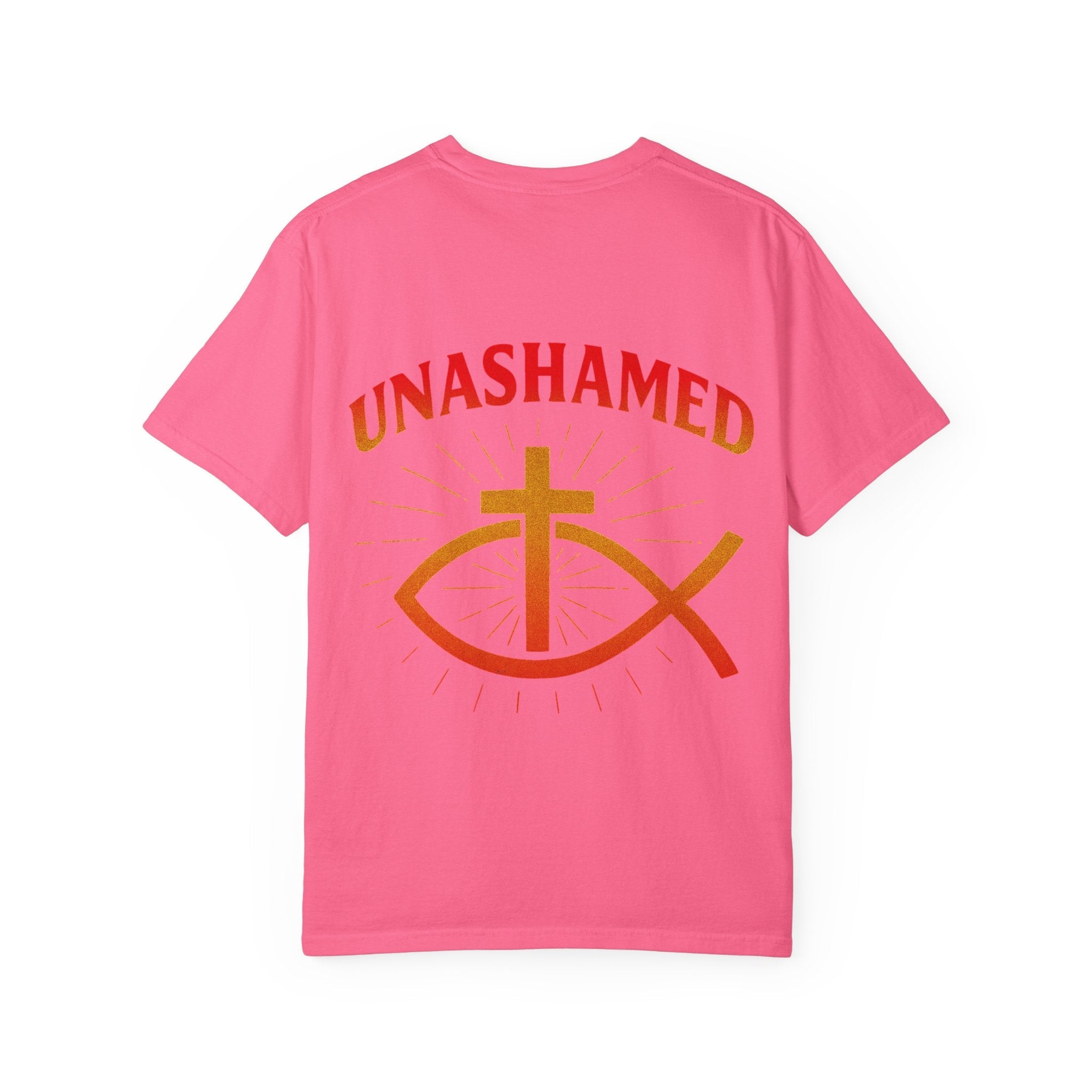 Unashamed T-shirt – Ichthys Jesus Fish & Cross Christian Sweatshirt for Romans 1:16 Bold Faith Printify