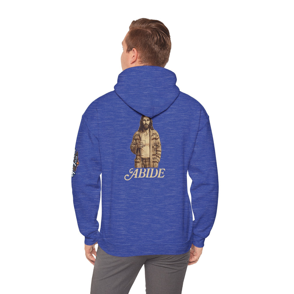 Abide Jesus Hoodie — Vintage 'The Dude' Religious Graphic Hoodie Printify