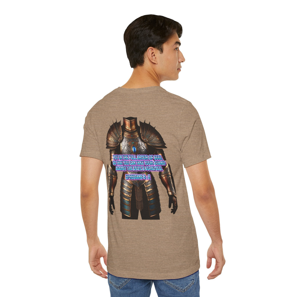 Religious Graphic Tee with Armor Of God Design Unisex Jersey Short Sleeve Tee Printify