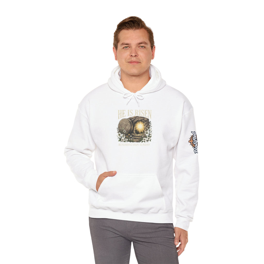 He Is Risen Hoodie — Jesus Christ Resurrection Easter Hoodie Printify