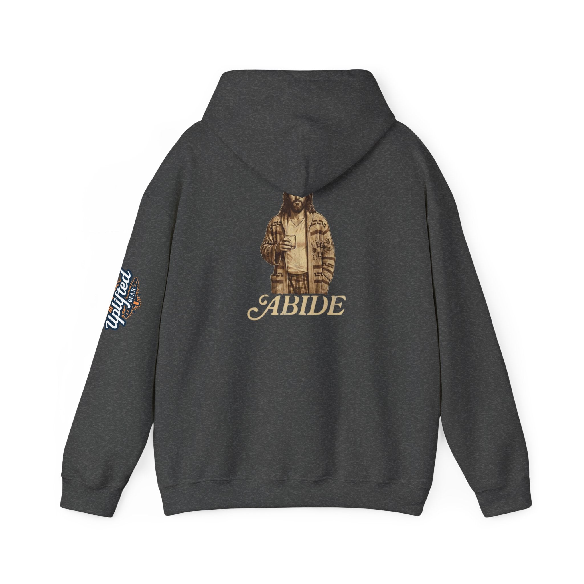 Abide Jesus Hoodie — Vintage 'The Dude' Religious Graphic Hoodie Printify