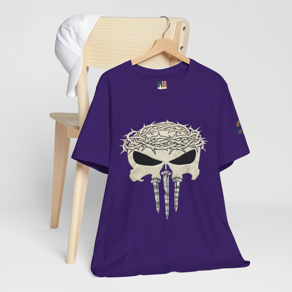 Christian Skull T-shirt - Crown of Thorns & Nails - Warrior Faith T-shirt Printify