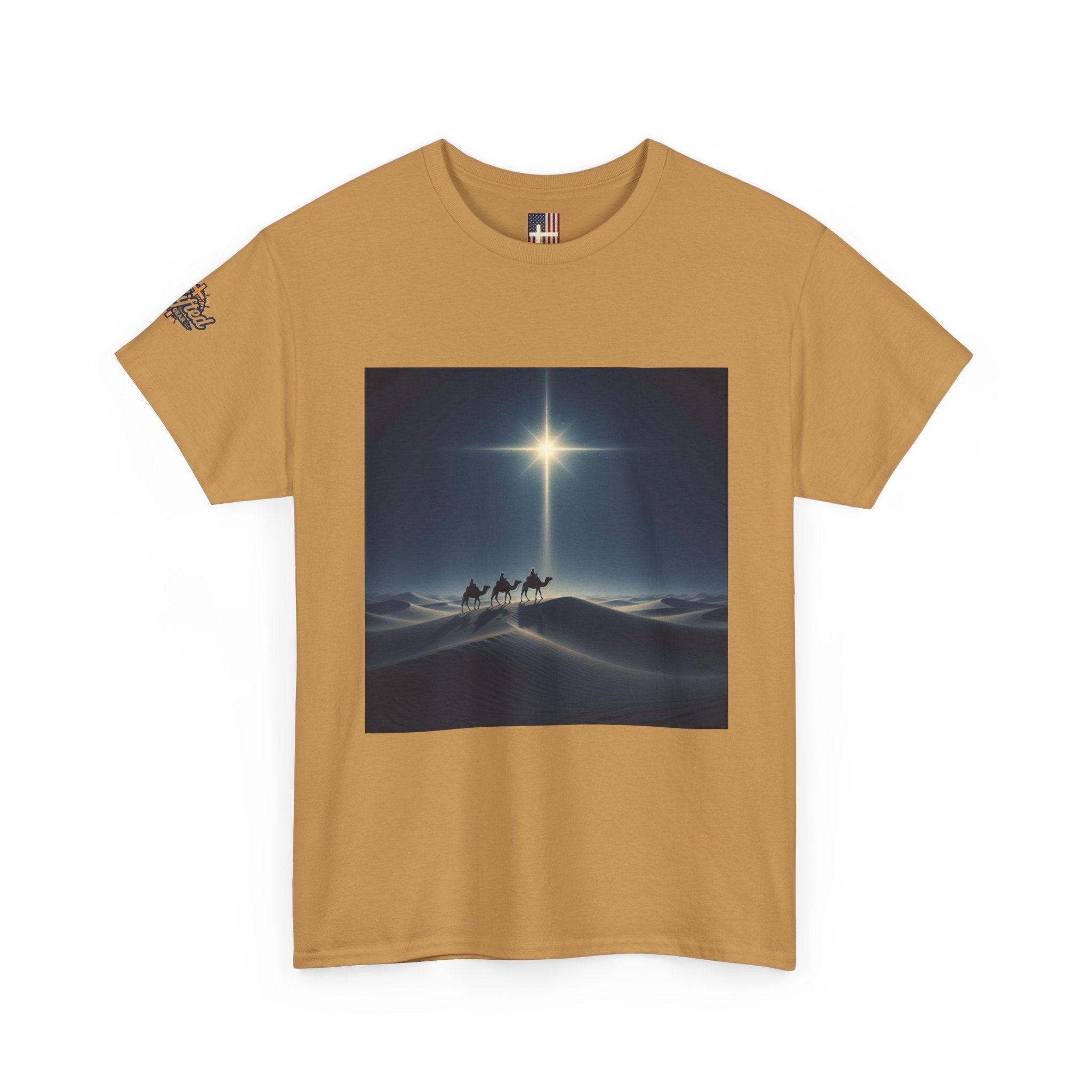 3 Wise Men T-shirt – Magi Camels Nativity Journey Christian Christmas T-shirt for Epiphany Faith & Holy Night Printify