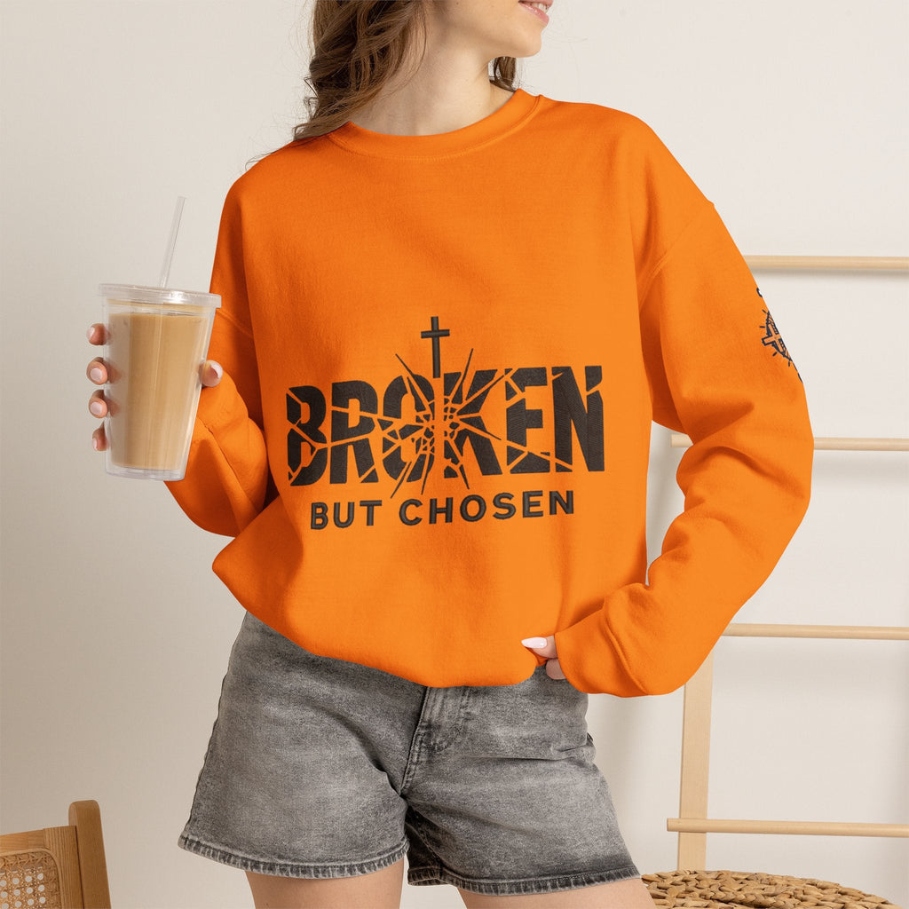 Broken But Chosen Crewneck Sweatshirt Printify
