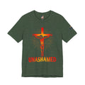 Unashamed T-shirt – Romans 1:16 Crucifixion Christian t-shirt for Bold Unwavering Faith Printify