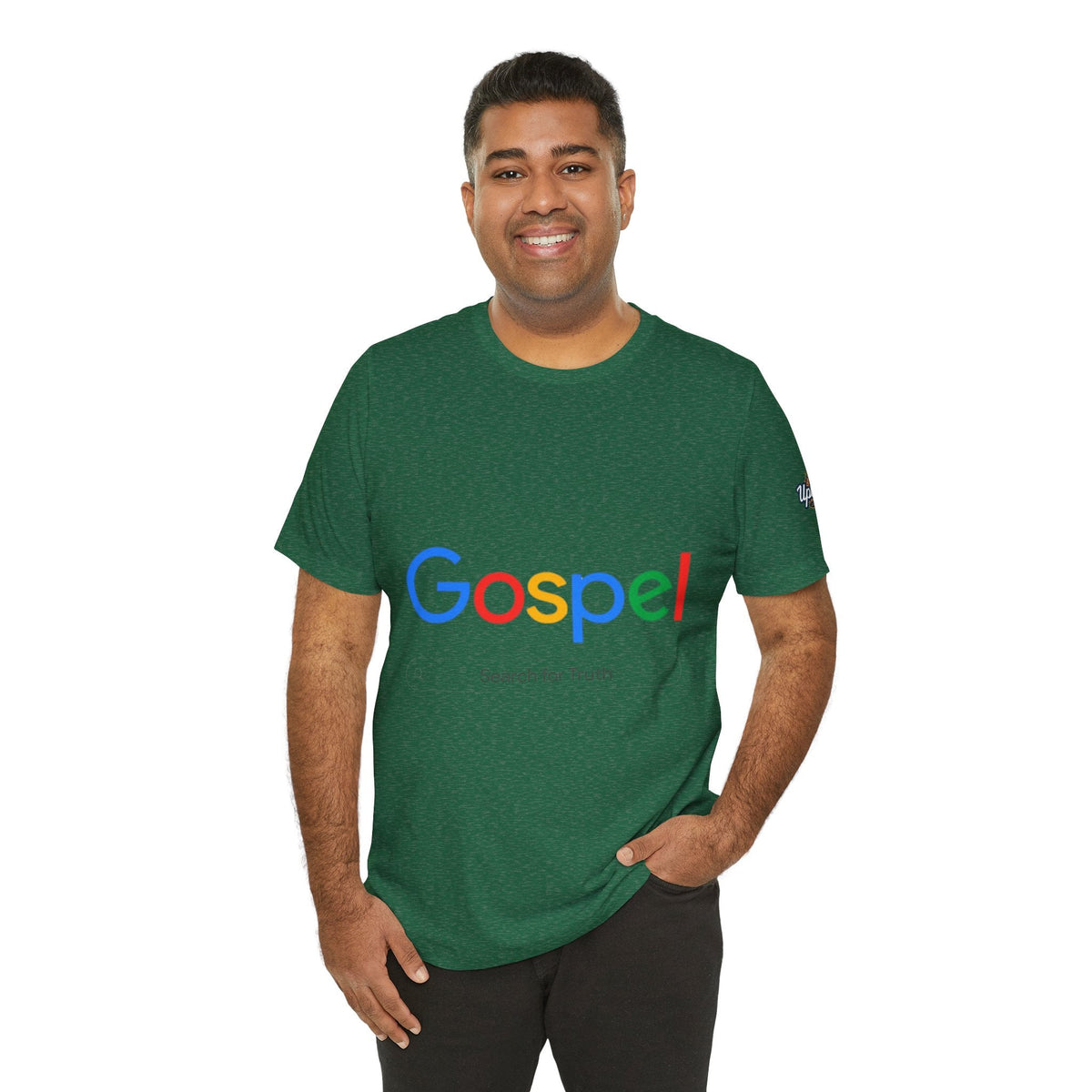 Gospel Graphic Tee — "Gospel" Colorful Logo Christian T-Shirt Printify