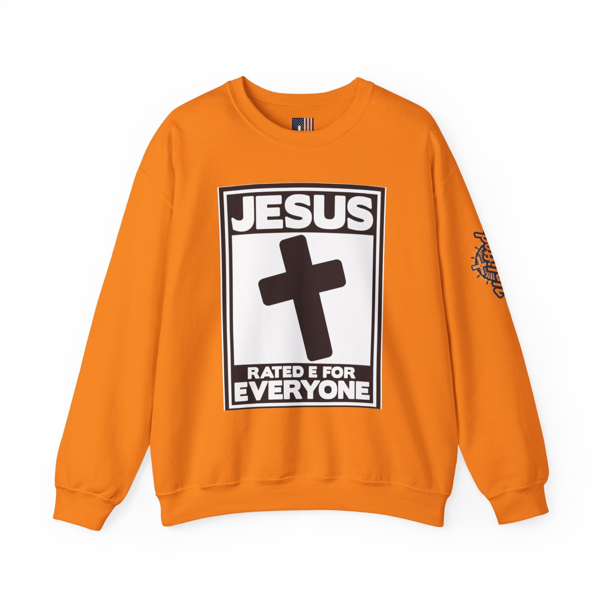 Jesus, Rated E for Everyone Sweatshirt - Gamer Faith Sweatshirt - Christian Video Game Parody Printify